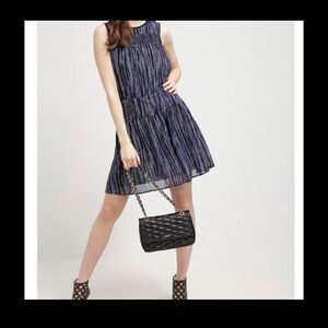 NWT Michael Kors Navy and Black Patterned Dress